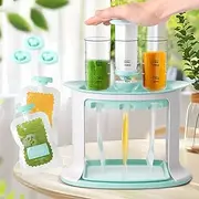Squeeze Station for Homemade Food, Reusable Pouch Filling Station for Baby, Fruit Puree Pouch Filling Maker with 5 Portable Bags, Portable Squeeze Pouch Station Maker for Puree Food