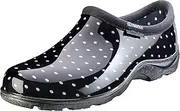 Sloggers Original Waterproof Rain and Garden Shoe for Women– Outdoor Slip-On Garden Clog - Made in The USA with Premium Comfort Insole and Arch Support, Polka Dot Print Black and White, 10