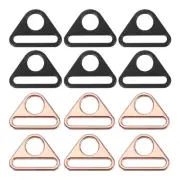 1.3 Inch 12 Pcs Triangle Buckle Adjuster for Bag Rose Gold/Matte Black