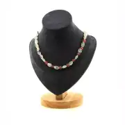 Minerals and Stones Précieuses. Necklace Beads Strawberry Quartz Beans