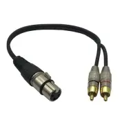 1Feet XLR Female to 2 x Phono RCA Plug Adapter Y Splitter Patch Cable, XLR Fe...