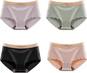 [OYUEGE] Women’s Seamless Hipster Underwear No Show Panties Invisibles Briefs Soft Stretch Underwears 4-Pack
