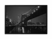 Brooklyn Bridge at Night Framed Print Fine Art Poster Print