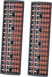 ERINGOGO 2pcs Abacus Mental Arithmetic Ten Frame Math Abacus Rod Abacus Counting Tool Portable Arithmetic Abacus Abacus Plaything Small Abacus Counting Abacus Plastic Brown