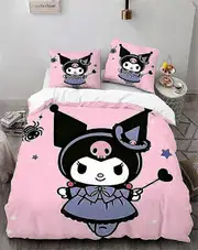 o1611 Cartoo-n Bunn-y 3-Piece Bed- Set Warm- and- Comfort Kawaii Bedd-ing Set C-ute Soft Microfib-er Bedc-loths for -Boys Girls Kids (1 Duvet Cover -&
