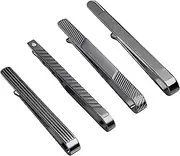 [TAIGRAMA] Tie Clip for Men Gun Black Gold Silver, Tie Bar and Tie Pin Clip for Regular Ties Traditional Ties, Unique Mens Tie Clip Tie Clasp Black Suitable for Wedding