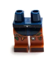 Lego - Minifigure Legs - Blue, Orange/Brown Chaps, Cowboy, Cactus