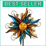 Solar-Powered Garden Wind Spinner: Kinetic Metal Sculpture for Outdoor Art