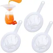 3 Pcs Fine Nylon Mesh Strainer Kitchen Food Yogurt Mesh Sieve Plastic Mesh Colander with Handle Mini Brine Shrimp Separation Net for Filtering Juice Milk Soy Coffee Honey Wine Yogurt (100/200/400Mesh)