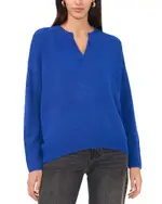 Vince Camuto Drop Shoulder Henley Neck Sweater