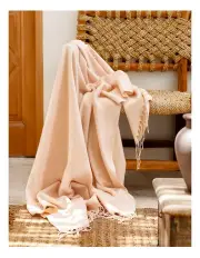 [Ettitude] Woven Throw Blanket in Oat