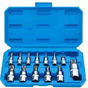 Torx Bit Socket Set 13pcs 3/8" Dr. T8 - T70 E Star Premium S2 Alloy Steel Cr-...
