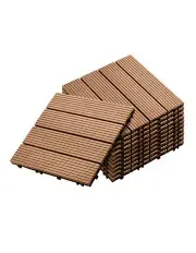 [SOGA] Garden Backyard Flooring Wooden Decking Tiles 11 Pieces in Coffee
