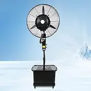 Standing Misting Fan, Outdoor Oscillating Fan, Industrial Floor Fan with Water Tank, High Velocity Cooling, Super Strong Wind, Portable Pedestal Fan for Patios Workshop Warehouse Industrial(Adjustab
