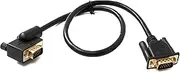 SYSTEM-S D Sub15 Cable 50cm HD VGA 15 Pin Male to Male DB15 Angle Right Angled Adapter