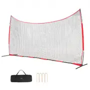 VEVOR Barricade Backstop Net, 20x10 ft Ball Sports Barrier Netting, Portable Practice Equipment with Carry Bag, Protection Screen for Baseball Softbal