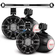 4x DS18 CF-X8PRO 8" Black Tower Speakers + Mounting Tube for JEEP JK Wrangler