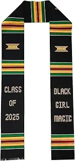 [ORNING] Kente Graduation Stole 2025 Black Girl Magic Graduation Sash 2025 Black Grads Matter Stole for All Graduation Events