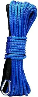 15m 6mm UHMWPE Truck Boat Emergency Replacement 7700lbs Stringt Car Outdoor Accessories Synthetic Winch Rope Cable ATV UTV(Black)