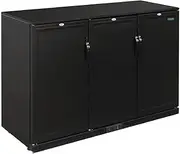 Polar G-Series 900mm Triple Solid Door Back Bar Cooler, 300 Liter Capacity, Black, Black