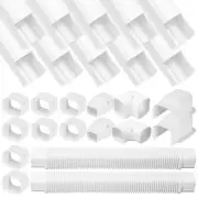 Mini Split Line Set Cover Kit 3"W 20Ft Air Conditioners Decorative PVC Slim L...