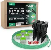 RASENWERK Boundary Cable Installation Set for Robotic Lawnmower – 500 Pegs with Patented Shape – 20 Connection Clamps – 250 m Universal Boundary Cable for Lawn Robot – 3 Connection Clamps