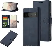 [YocoverTech] for Google Pixel 7a 5G Wallet Case,for Google Pixel 7a 5G Case[6.1"] Retro Matte PU Leather Wallet Flip Cover with RFID Blocking Card Slots Magnetic Closure Kickstand Cover-Navy Blue