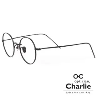 【Optician Charlie】韓國亞洲專利光學眼鏡圓框ET系列(黑 ET BK)