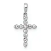 1/10ct 14K Yellow White or Rose Gold Diamond Cross Pendant Religious Jewelry