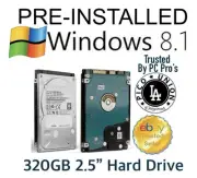 320GB 2.5 SATA Hard Drive W/ PRE-INSTALLED Windows 8.1 64Bit Internal Disk