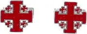 [Cencibel Smart Casual] Jerusalen Cross Cufflinks Silver One Size, silver