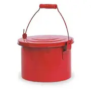 Bench Can 1.5 Gal Galvanized Steel Red Safety Cleaning FM Approved OSHA