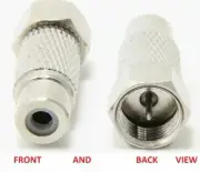 ATARI 2600 / 5200 / 7800 RF TV COAXIAL MALE F PLUG TO FEMALE ADAPTER COAX TO RCA