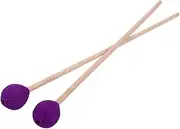 HONITANO 2pcs Bass Drum Mallet Drum Stick for Percussion Instruments Durable Wool Felt Head with Wooden Handle Comfortable Grip for Musicians Purple