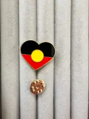 Aboriginal Flag Colour Love Badge Pin Lapel Brooch Indigenous Red Black NAIDOC
