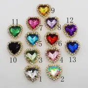 20x21mm Heart Rhinestone Buttons Decorative Rhinestones Sewing Craft Button 10Pc