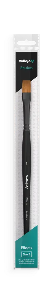 Vallejo Hobby Brushes: Effects Flat Rectangular Synthetic Brush No. 8