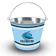 Cronulla Sharks NRL 5L Galvanised Tin Ice Bucket with Handle