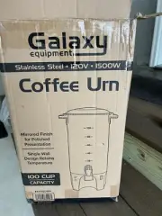 Coffee Urn Commercial Galaxy Brand. 100 Cup Stainless Steel 120V
