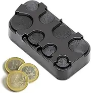 MAKIVI Coin Case Storage Euro Coin Case Holder Currency Container Organizer Roll Plastic Pocket Retractable Dashboard (Black)