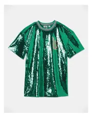 Wicked Sequin Short Sleeve T-Shirt in Forest