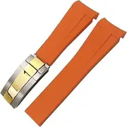 [EKSIL] Curved End Rubber Watchband 20mm 21mm 22mm for Rolex Submariner GMT Daytona Datejust Explorer 2 Silicone Watch Strap