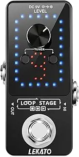 LEKATO Guitar Loop Pedal Guitar Effect Pedal with Tuner Function Loop Station Looper 9 Loops 40 minutes Record Time with USB Cable for Electric Guitar Bass