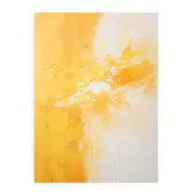 Yellow White Abstract Painting Canvas Print