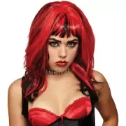 Red & Black Straight Costume Wig Cosplay Sexy Gothic Punk Rock Anime Vampire New