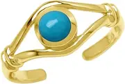 [Silvershake] Cabochon Stone 925 Sterling Silver Adjustable Toe or Knuckle Ring Jewelry for Women or Teens