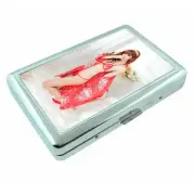 Japanese Pin Up Girls D5 Silver Metal Cigarette Case RFID Protection Wallet