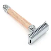 NEW PARKER 63C ROSE GOLD SAFETY RAZOR Brass Frame Double Edge Open Comb