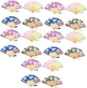 BESTOYARD 5sets Folding Hand Fan Floral Retro Hand Fan Handheld Stylish and Practical Great for Cooling 4pcs*5