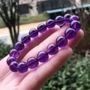 11mm Genuine Natural Purple Amethyst Crystal Beads Bracelet